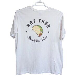 Ace T-Shirt Mens XL White Cotton "Not Your Breakfast Taco" Graphic Tee